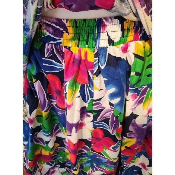 1980's Vintage HAWAIIAN Print Womens Floral Maxi Skirt w/Top 2 Piece Outfit - Picture 12 of 12
